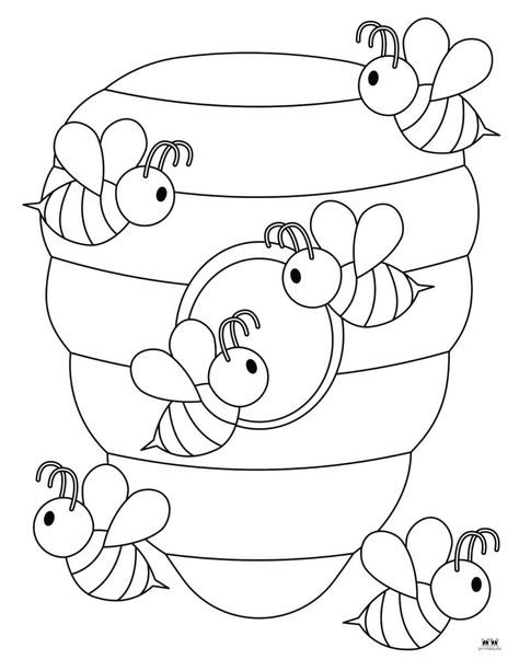 Choose from 40 different Bee Coloring Pages for the perfect spring activity for your little ones. All pages are 100% FREE and can be printed from home. Bee Coloring, Memorial Day Coloring Pages, Different Bees, Printable Flower Coloring Pages, Spring Activity, Bee Activities, Bee Printables, Bee Coloring Pages, Preschool Coloring Pages