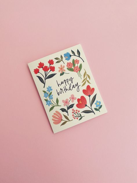 Wildflowers Birthday Card - Boxed Set of 8 Pretty Birthday Cards For Women, Digital Greeting Cards Design Ideas, Happy Birthday Cards Flowers, Printed Greeting Cards, Birthday Card Ideas Floral, Flower Bday Cards, Card Design Birthday, Floral Birthday Card Ideas, Pretty Birthday Cards Diy