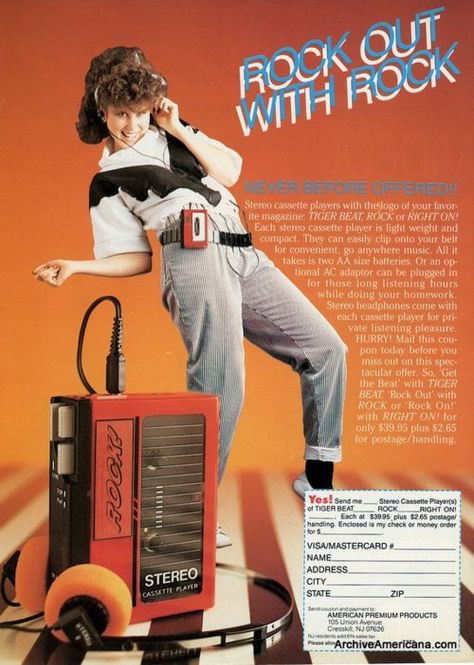 80s Ads, Rock Magazine, 80s Pop, Sony Walkman, New Retro Wave, 80s Nostalgia, Old Advertisements, 80s Aesthetic, Retro Ads