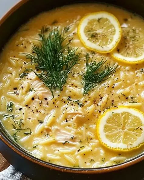 Creamy Lemon Orzo Chicken Soup Lemony Orzo Soup, Creamy Chicken Lemon Orzo Soup, Lemon Chicken Couscous Soup, Turkey Lemon Rice Soup, Lemon Chicken Orzo Soup With Egg, Creamy Lemon Chicken Orzo Soup Crockpot, Turkey Lemon Orzo Soup, Vegan Lemon Orzo Soup, Chicken And Orzo Soup Recipes