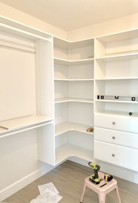 DIY Custom Walk-In Closet: Affordable & Easy to Install - 1111 Light Lane Diy Walk In Closet Ideas, Diy Kast, Small Master Closet, Walk In Closet Ideas, Diy Walk In Closet, Master Closet Design, Closet Redo, Closet Wall, Closet Planning