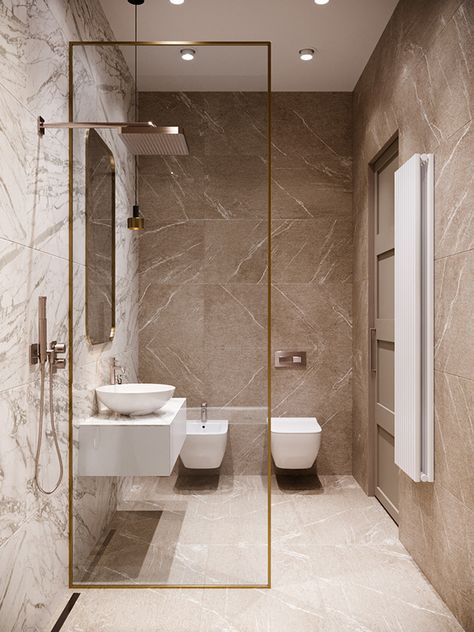 Marble on Behance Beige Luxury Bathroom, Bathroom Interior Marble, Marble Washroom, Small Marble Bathroom, Beige Marble Bathroom, Washroom Designs, Modern Beige Bathroom, Bathroom Wall Coverings, Washroom Tiles