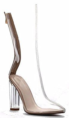 Amazon.com | Cape Robbin Ella-1 Pointy Toe Block Chunky Clear Perspex Heel Ankle Boot Bootie Shoe, Nude, 7 | Boots Clear Ankle Boots, Stunning Shoes, Dress Boots, Boots Women Fashion, Snow Boots Women, Evening Shoes, Shoes Booties, Heeled Ankle Boots, Dress With Boots