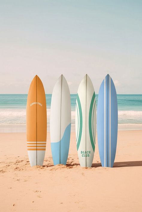 Surf Mood Board Aesthetic, Surf Boards Designs, Surfboard Aesthetic, Mockup Idea, Beach Surfboard, Surfboard Art Design, Surfing Board, Surfing Aesthetic, Tropical Aesthetic