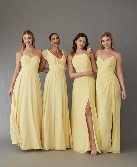 Buttercup Bridesmaid Dresses, Buttercup Yellow Bridesmaid Dresses, Yellow Bridesmaid Dress Long, Pastel Yellow Bridesmaid Dresses, Pale Yellow Bridesmaid Dresses, Pale Yellow Weddings, Yellow Bridesmaid Dress, Dresses For A Wedding, Bridesmaids Outfits