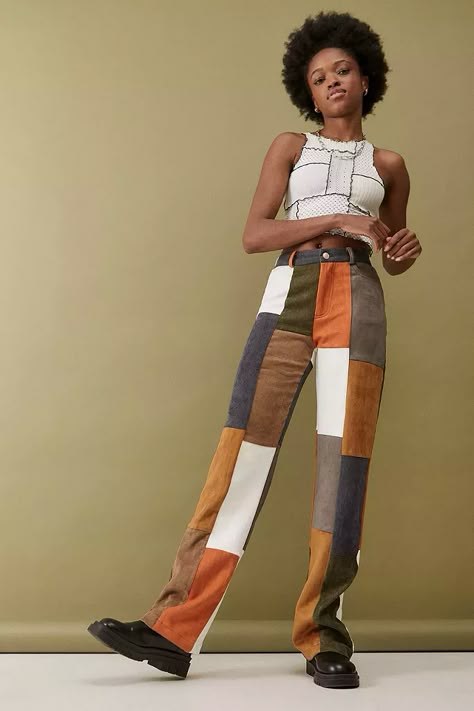 Jaded London Mixed Patchwork Corduroy Trousers | Urban Outfitters UK Milly Thompson, Urban Outfitters Outfit, Wide Leg Trousers Outfit, Patchwork Trousers, Patchwork Pants, Patchwork Fashion, Cord Trousers, Cloth Art, Urban Outfitters Clothes