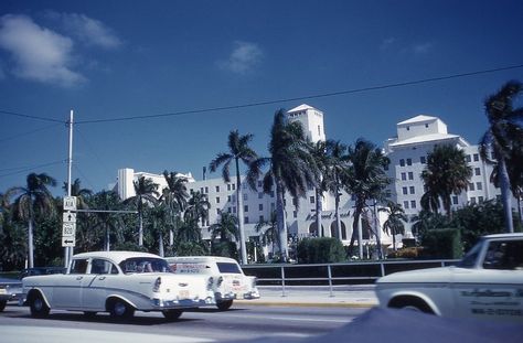 1961 Hollywood, FL Ocean Dr. scenes #1 Hollywood Florida, Hollywood Fl, Old Florida, Vintage Photo, 20th Century, Transportation, Florida, Hollywood, Travel