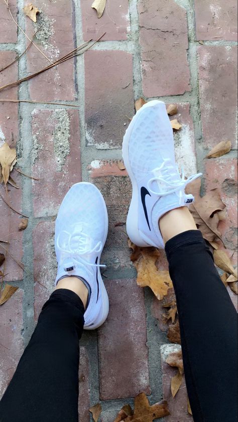 #nike Running Shoes #white #sneakers #fitness #workout Nike White Running Shoes Women, Cheap White Running Shoes, Nike Womens Running Shoes White, Everyday Nike Shoes, White Running Shoes Outfit Casual, Nike Shoes Women Workout, Womens Running Shoes Trendy, Athletic Shoes Aesthetic, Nike Workout Shoes Women