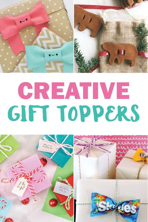 Package Toppers Diy, Christmas Gift Toppers Wrapping Ideas, Gift Wrap Toppers, Christmas Gift Topper Ideas, Present Toppers Christmas, Christmas Gift Toppers Diy, Diy Gift Toppers Christmas, Gift Toppers Christmas, Gift Toppers Diy