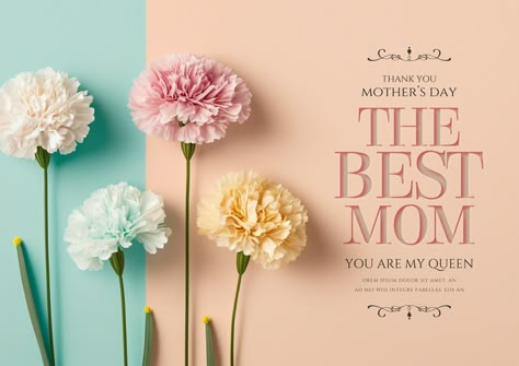 Flower Campaign, Mothers Day Advertising, Minimalist Holiday Cards, Mothers Day Ad, Mothers Day Post, Romantic Minimalist, 10 Mayo, Mothers Day Poster, Happy Mother Day Quotes