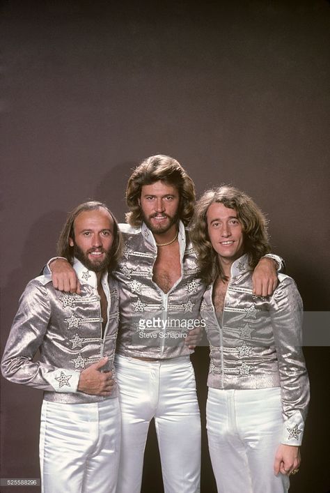 The Bee Gee's were a very popular band during the 70's. They were known for their disco music, the style of music for that time. The Bee Gees, Robin Gibb, Popular Bands, Miguel Bose, Brian Johnson, Angus Young, Andy Gibb, Barry Gibb, 70s Music