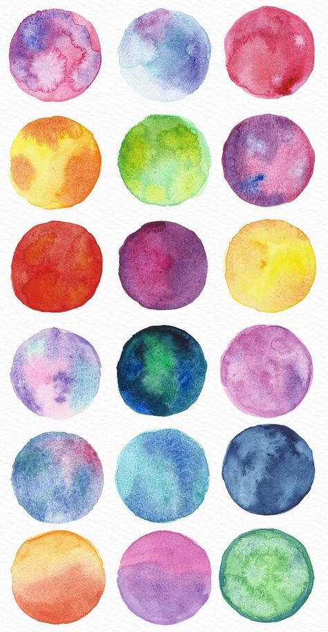 Different Circles Design, Design Elements Shape, Good Notes Stickers Png, Circle Shape Design, Goodnote Stickers, Watercolor Swatches, Shapes Clipart, Circle Watercolor, Watercolor Brush Strokes