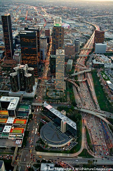 U.S.A. Aerial view of Downtown Los Angeles, California Photography City, Aerial Photograph, Tall Buildings, The Windy City, City Of Angels, California Love, Photography Landscape, California Dreaming, Downtown Los Angeles