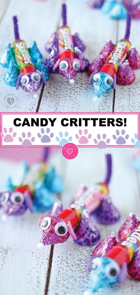 Valentine Candy Kabobs Diy, Valentine Candy Crafts For Kids, Candy Critters, Keto Valentines, Simple Valentines, Valentines Kids, Valentines Recipes Desserts, Valentines Bricolage, Smart School House