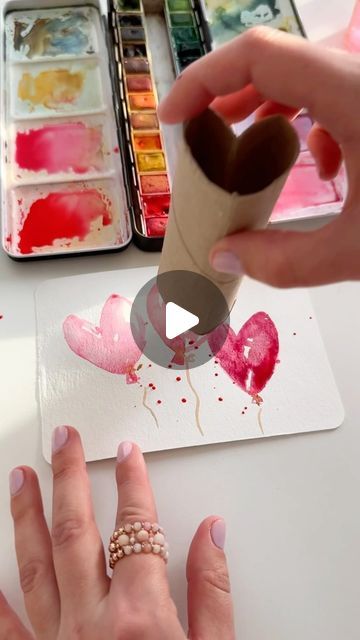 648K likes, 4,164 comments - dearannart am January 17, 2024: "Heart-shaped balloons 🎈painted with watercolors 💌💖 - a super fun and easy way to create ..." Watercolor Valentine Cards Diy, Valentine’s Day Watercolor, Valentine Watercolor Painting, Valentinesday Craft, Watercolor Anniversary Card, Easy Painting For Kids, Artie Shaw, Diy Watercolor Cards, Valentine Card Crafts