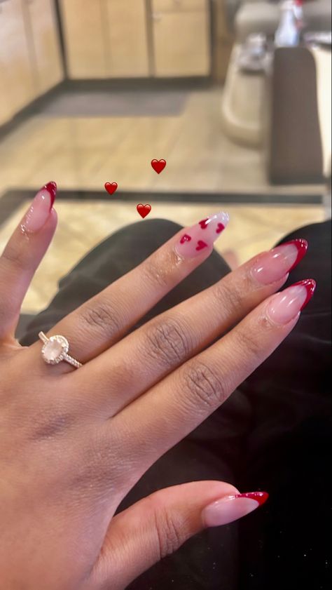 Cute Red Nails, February Nails, Nail Designs Valentines, Simple Acrylic Nails, Acrylic Nails Coffin Short, Heart Nails, Pretty Acrylic Nails, Valentine's Day Nails, Valentines Nails