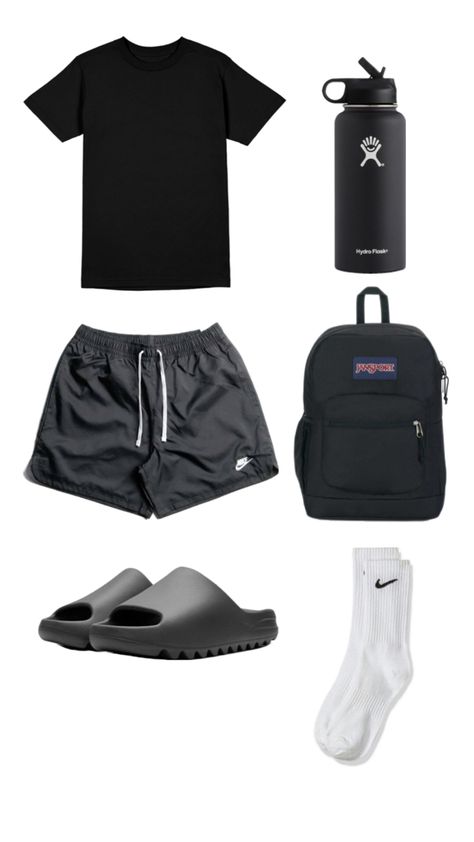 Bball Shorts Outfit, Outfit Boards Men, Outfit With Shorts Men, Outfits With Basketball Shorts, Athletic Clothes Aesthetic, Summer Drip Outfits, Comfy Outfits Men, Basketball Shorts Outfit, Casual Athletic Outfits