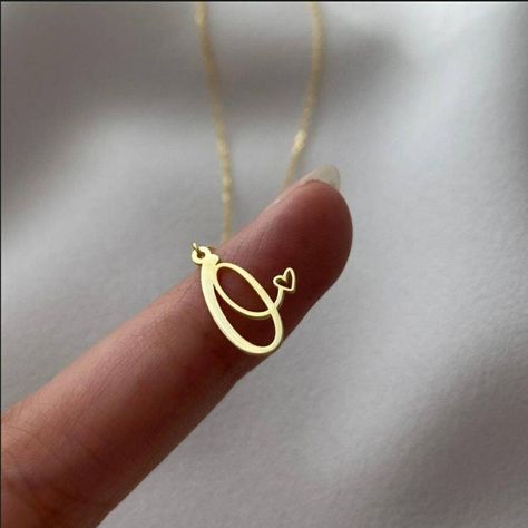 14k Gold Initial Necklace With Tiny Heart Custom Letter - Etsy Minimalist Wedding Jewelry, 14k Gold Initial Necklace, Initial Heart Necklace, Personalized Gold Necklace, Custom Initial Necklace, Name Necklaces, Handmade Gifts For Her, Initial Necklace Gold, Tiny Heart