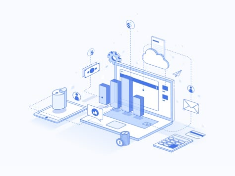 Simple Isometric Illustration, Platform Illustration, Apps For Drawing, Technology Illustration, Drawing Software, Data Design, Isometric Art, Isometric Illustration, Isometric Design