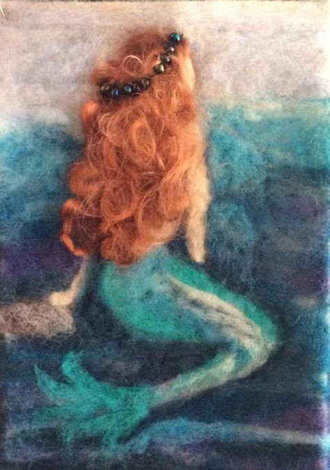 Felted Mermaid, Needle Felting Diy, Wool Felt Projects, Felted Wool Crafts, Felt Pictures, Wet Felting Projects, Needle Felting Tutorials, More Than Enough, Felt Embroidery