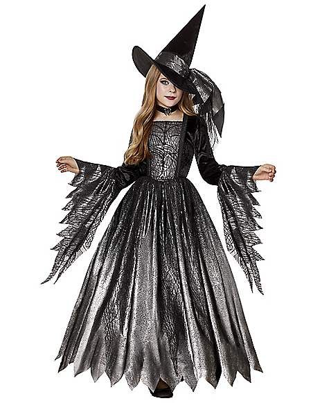 Black Witch Dress, Kids Witch Costume, Spirit Costume, Spirit Halloween Costumes, Halloween Kids Costumes Girls, Classic Halloween Costumes, Celestial Magic, Kids Costumes Girls, Black Halloween Dress