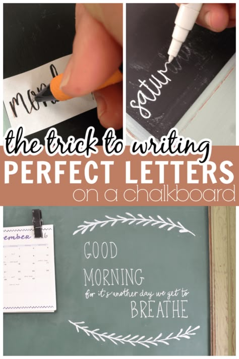 Lettering For Chalkboard Signs, How To Do Chalkboard Lettering, Vinyl On Chalkboard, How To Write On Chalkboard Sign, How To Write With Chalk Markers, Diy Chalkboard Lettering Tutorials, How To Make A Chalkboard Sign, Mini Chalkboard Signs Ideas, Craft Show Chalkboard Sign