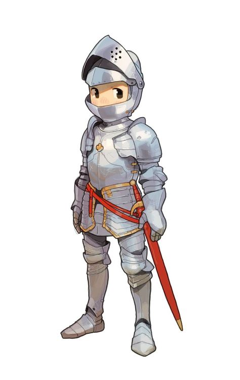 Chibi Knight, Cartoon Knight, Chibi Games, Knight Drawing, Anime Military, Knight Armor, Concept Art Character, Chibi Characters, Dungeon Master