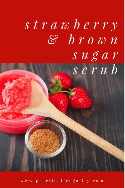 This strawberry brown sugar body scrub is not only wonderfully fragrant, but it's also very practical. Strawberry juice includes ellagic acid and also skin lightening extracts which can lighten your skin by reducing dark skin areas. It makes your skin soft and fresh. Strawberry Sugar Scrub, Sugar Body Scrub Recipe, Brown Sugar Body Scrub, Strawberry Sugar, Lemon Sugar Scrub, Brown Sugar Scrub, Diy Soaps, Scrub Diy, Body Scrub Recipe