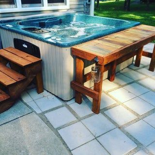 Hot Tub Side Table, Hot Tub Table, Tub Side Table, Tub Table, Hot Tub Bar, Jacuzzi Pool, Hot Tub Steps, Hot Tub Privacy, Hot Tub Area