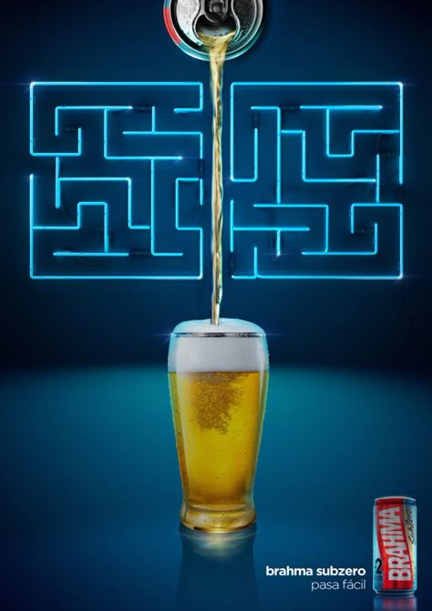 Brahma Subzero by Chancho, via Behance Beer Design Ideas, Beer Branding Design, Copywriting Ads, Beer Ads, Digital Advertising Design, Dog Beer, Beer Advertising, Beer Prints, Beer Ad