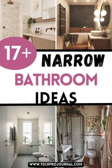 Make the most of your compact bathroom with these narrow bathroom ideas that optimize layout and design. From clever storage to space-saving fixtures, these narrow bathroom ideas show you how to add style and function without feeling cramped. Small Ensuite Bathroom Layout, Wetroom Ideas With Bath, Rectangle Shape Bathroom Ideas, Pass Through Bathroom Layout, Small Space Bathroom Layout, Narrow Washroom Ideas, Bathroom Design Narrow, Long Narrow Guest Bathroom, Long Bathrooms Narrow Layout