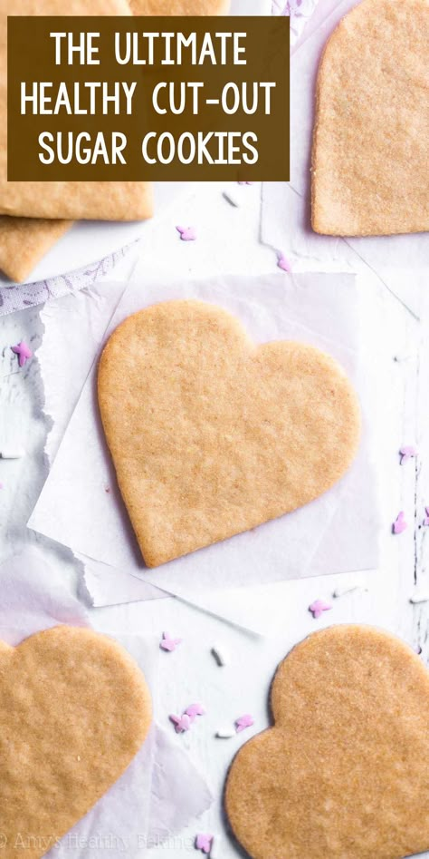 The ULTIMATE Healthy Sugar Cookies – these skinny cookies don't taste healthy at all! Soft, buttery & so easy! You'll never need another sugar cookie recipe again! ♡ best ever sugar cookies. easy cut out sugar cookies. clean eating sugar cookies. homemade soft & chewy sugar cookies. Healthy Cookie Decorating, Healthy Butter Cookies, Sugar Cookie Recipe Healthy, No Sugar Sugar Cookies, Clean Sugar Cookie Recipe, No Butter Sugar Cookies, Low Sugar Sugar Cookies, Whole Wheat Sugar Cookies, Sugar Free Cutout Cookies