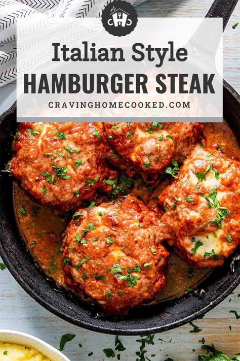 Italian Burgers Ground Beef, Hamburgers In Sauce, Hamburger And Marinara Sauce Recipes, Hamburger Italian Recipes, Italian Burger Recipe, Italian Hamburger Recipes, Italian Cheeseburgers, Beef Patty Dinner Ideas, Recipes Using Marinara Sauce