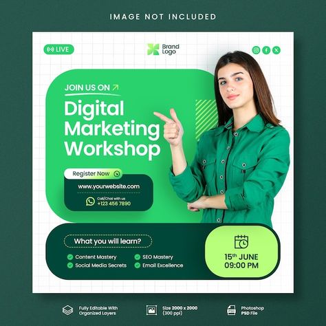 Social Media Marketing Course, Digital Ads Design, Webinar Creative Ads, Webinar Design Inspiration, Creative Social Media Post Design Ideas, Course Poster Design, Social Media Feed Design, Webinar Ideas, Digital Marketing Poster