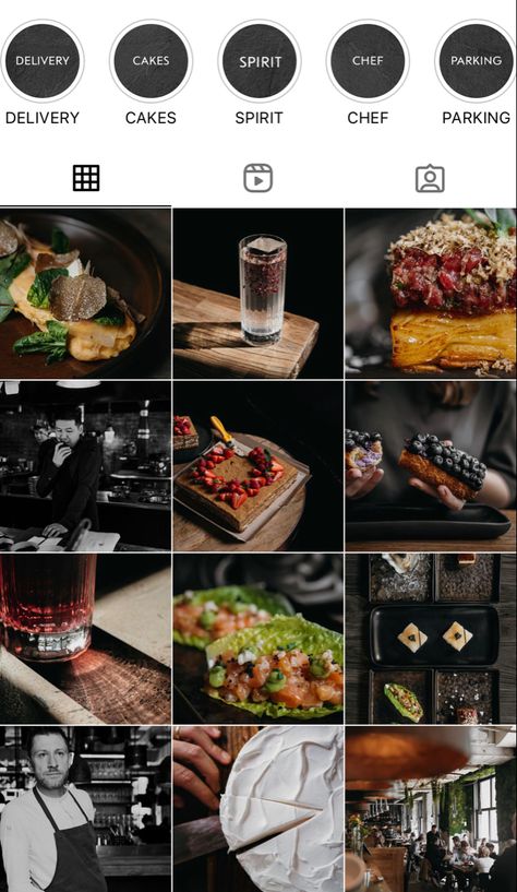 Food Photography Instagram Feed, Restaurant Feed Ideas, Fine Dining Instagram Feed, Steakhouse Instagram Feed, Instagram Grid Restaurant, Food Blog Instagram Feed, Instagram Restaurant Ideas, Restaurant Magazine Ad, Photoshoot Restaurant Ideas