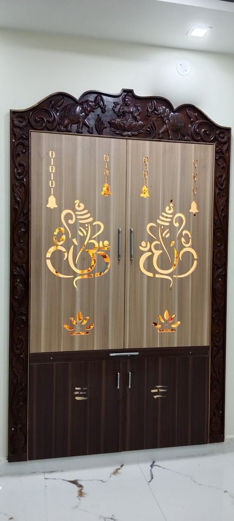 Latest Pooja Room Door Designs, Latest Pooja Room Designs, Tv Cupboard Design, Cupboards Design, Kitchen Unit Designs, Temple Door, Pooja Door, Pooja Unit, Pooja Door Design