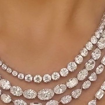 CHAMPAGNE GEM®️ by Bebe Bakhshi on Instagram: "Dripping in diamonds is real when @kamyenjewellery is involved….perfecting the art of layering with 100+ carat of diamond necklaces! From ovals to emeralds, marquise, pears, hearts and rounds, each necklace is a fresh take on classic tennis/rivière design and all together they are a force to be reckoned with literally. I personally can’t stop swooning over each and all of them but my favourite is the last style, because more is more. Checkout @ka Champagne Diamond Necklace, Dripping In Diamonds, Riviere Necklace, More Is More, Diamond Necklace Designs, Necklace Design, A Force, Diamond Necklaces, Champagne Diamond