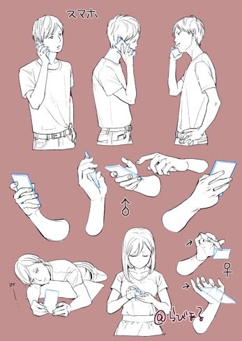 Holding phones Hands Animation, Reference Hands, Holding Phone, Manga Poses, Hand Drawing Reference, Body Reference Drawing, Hand Reference, 캐릭터 드로잉, Poses References