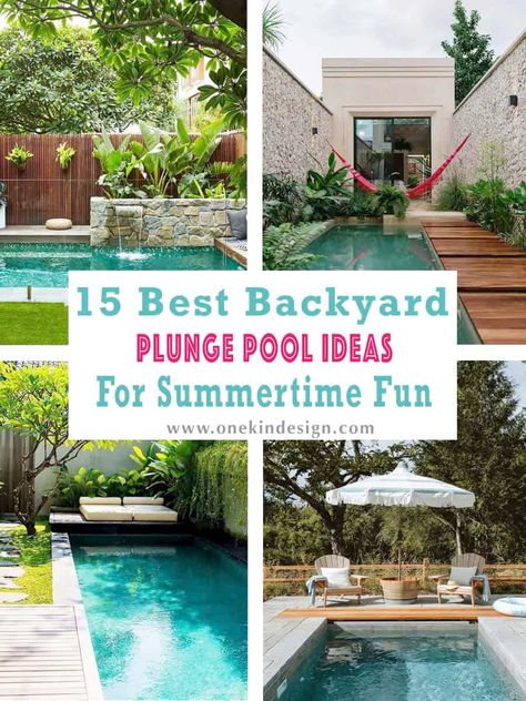 15 Best Backyard Plunge Pool Ideas For Summertime Fun Backyard Plunge Pool, Small Pools Backyard, Plunge Pool Ideas, Traditional Pool, Outside Home Decor, Container Pool, Outdoor Space Ideas, House Mediterranean, Alfresco Dining Area