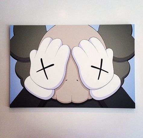 Kaws Painting, V Chibi, Hippie Painting, Pop Art Canvas, Tufted Rugs, Cute Canvas Paintings, Canvas Drawings, Easy Canvas Art, Cartoon Painting