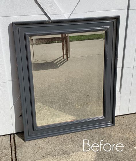 15 Thrifty Mirror Makeovers | Confessions of a Serial Do-it-Yourselfer Refinishing Mirror Frame, Old Mirror Makeover, Mirror Makeover Diy, Mirror Redo, Christmas Mirror, Basket Makeover, Old Mirrors, Mirror Makeover, Mirror Paint