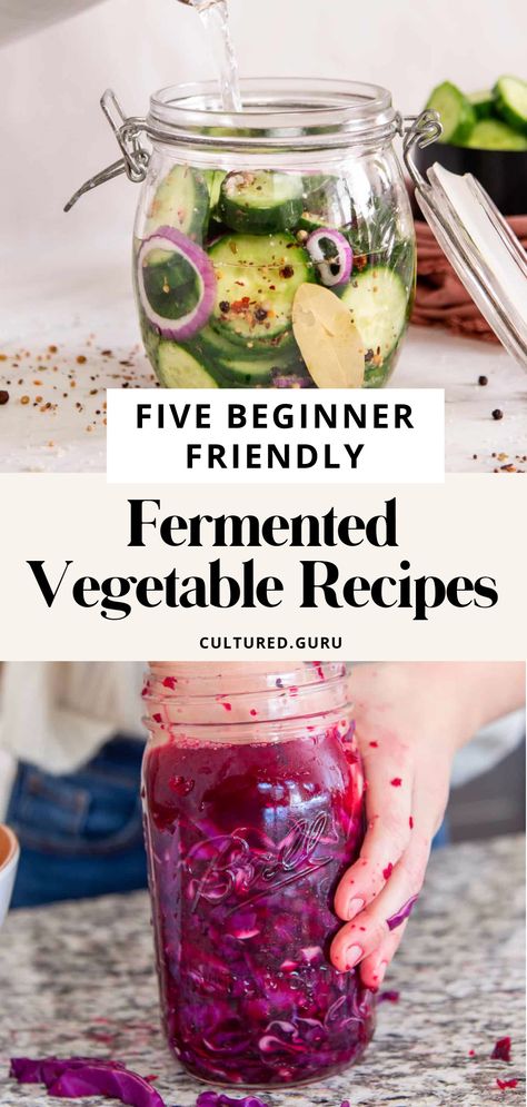 Fermented Vegetables Recipes, Fermenting Weights, Fermented Veggies, Fermented Cabbage, Gut Health Recipes, Fermentation Recipes, Fermented Vegetables, Probiotic Foods, Pickled Veggies