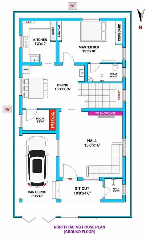 Plan with music Smart House Plans, 30x50 House Plans, North Facing House, 20x40 House Plans, 30x40 House Plans, Duplex Floor Plans, 2bhk House Plan, Bungalow Floor Plans, Indian House Plans