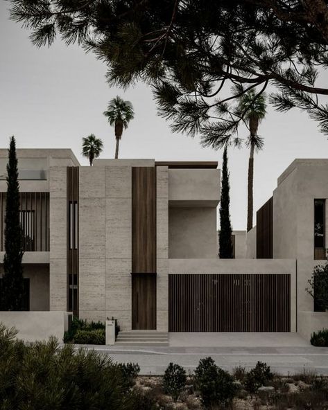 Minimalist House Exterior Design, Minimalist House Exterior, Beige House Exterior, Villa Facade Design, Facade Architecture Design, Exterior Design Ideas, Modern Villa Design, Minimalist House, Modern House Facades