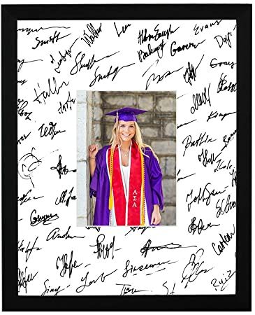 Signature Picture Frame, Graduation Picture Frames, Classic Picture Frames, Birthday Guest Book, Signature Board, Brown Picture Frames, Matting Pictures, Graduation Signs, Guest Signing