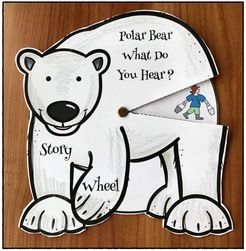 Reading: "Polar Bear What Do You Hear" storytelling wheel craft. Super fun way for practicing the "retell" & "sequence" a story standards. Polar Bear Learning Activities, Polar Bear What Do You Hear Activities, Polar Bear Polar Bear What Do You Hear Activities, Polar Bear Polar Bear What Do You Hear Activities Preschool, Polar Bear Polar Bear What Do You Hear, Polar Bears Preschool, Polar Bears Activities, Arctic Animals Preschool, Eric Carle Books