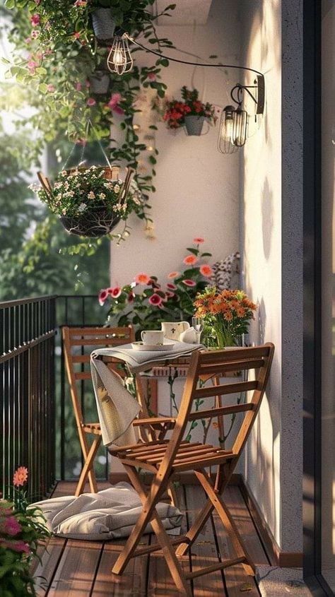 Balcony Design Apartment, Terrace Designs, Decorating Balcony, Small Apartment Balcony, Small Apartment Balcony Ideas, Garden Room Ideas, Apartment Balcony Ideas, Dream Patio, House Balcony Design