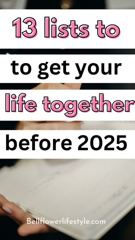 13 lists to make your life organized in 2024 | 13 lists to make for a better life 13 lists to make to organize your life before 2025 I better yourself I get organized | start organizing your life I Better life | organization hacks | organization ideas | ways to organize your lifel organized lifestyle I lists to make| organize my life I life organization tips… Lists To Get Your Life Together, Sort Out Your Life, Organize Your Life Checklist, Organize My Life Planner Organization, Getting Organized Life, How To Be Organized In Life, Lists To Make To Organize Your Life, How To Organize Your Life, Getting My Life Together List