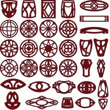 Pierced Jewelry Patterns, Pierced Metal Jewelry, Metal Piercing, Motifs Art Nouveau, Jewelry Template, Scroll Saw Patterns Free, Metalsmithing Jewelry, Geometric Vector, Magical Jewelry