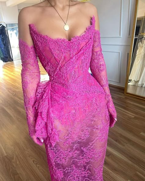 Hot Pink Prom Dresses, Hot Pink Prom, Prom Dresses 2022, Flora Dress, Dresses 2022, Lace Evening Gowns, Pink Prom, Long Evening Gowns, Formal Party Dress